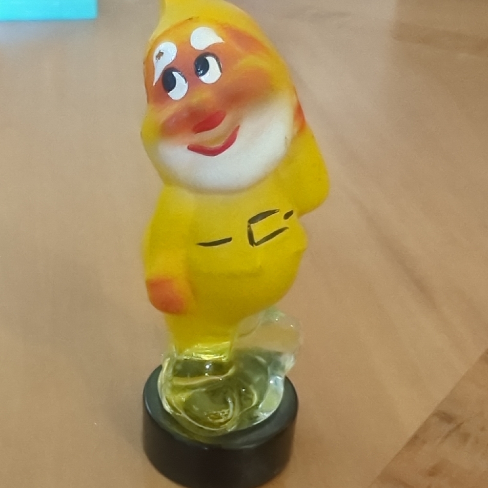 Russian 1970s Glass Gnome Figurine Decorative Perfume Bottle